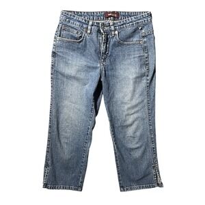 Lee Riveted Ultimate 5 Women's Size 6 M Blue Denim Cropped Capri Jeans Stretch